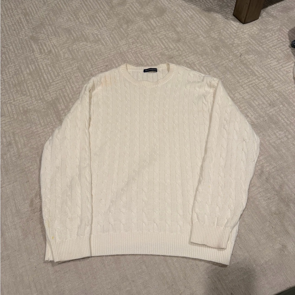 Brandy Melville Cream Cable Knit Crewneck Sweater